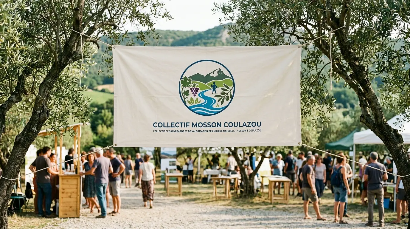 Bannière institutionnelle du Collectif Mosson Coulazou lors d'une rencontre territoriale