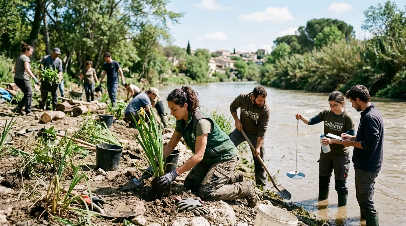 Atelier de terrain et restauration de la végétation aquatique le long de la Mosson